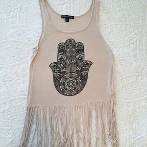 Hamsa fringed tank